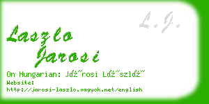 laszlo jarosi business card